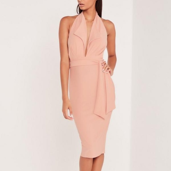 Missguided Dresses & Skirts - Blush Blazer Style Midi Bodycon Dress